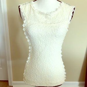 Express stretch lace cream top, XS.